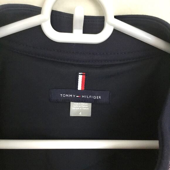 TOMMY HILFIGER Women's RED BLUE WHITE HOUNDSTOOTH Plaid Zip-Up Jacket Sz 4 - Picture 4 of 9